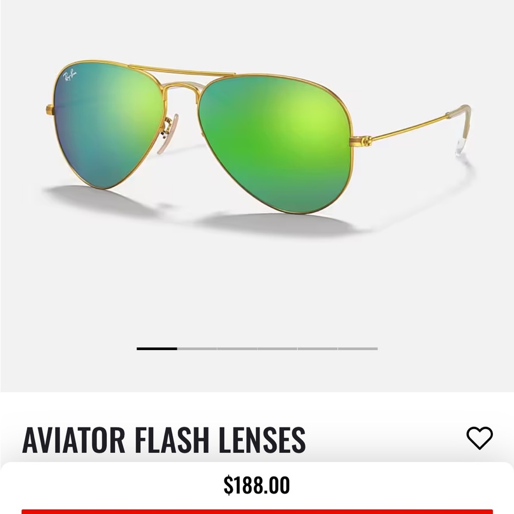 Rayban aviator flash sunglasses in green